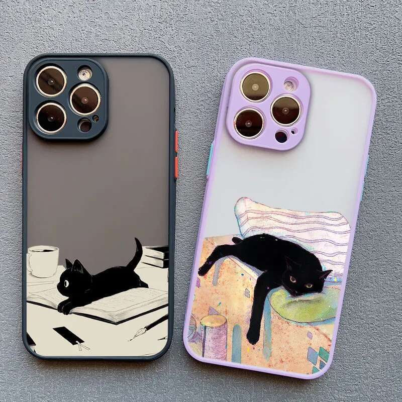 Funny Cat Daily Life Phone For 11 Case iPhone 12 14 Mini 16 13 15 Pro Max 7 8 Plus XR XS X Shockproof Covers