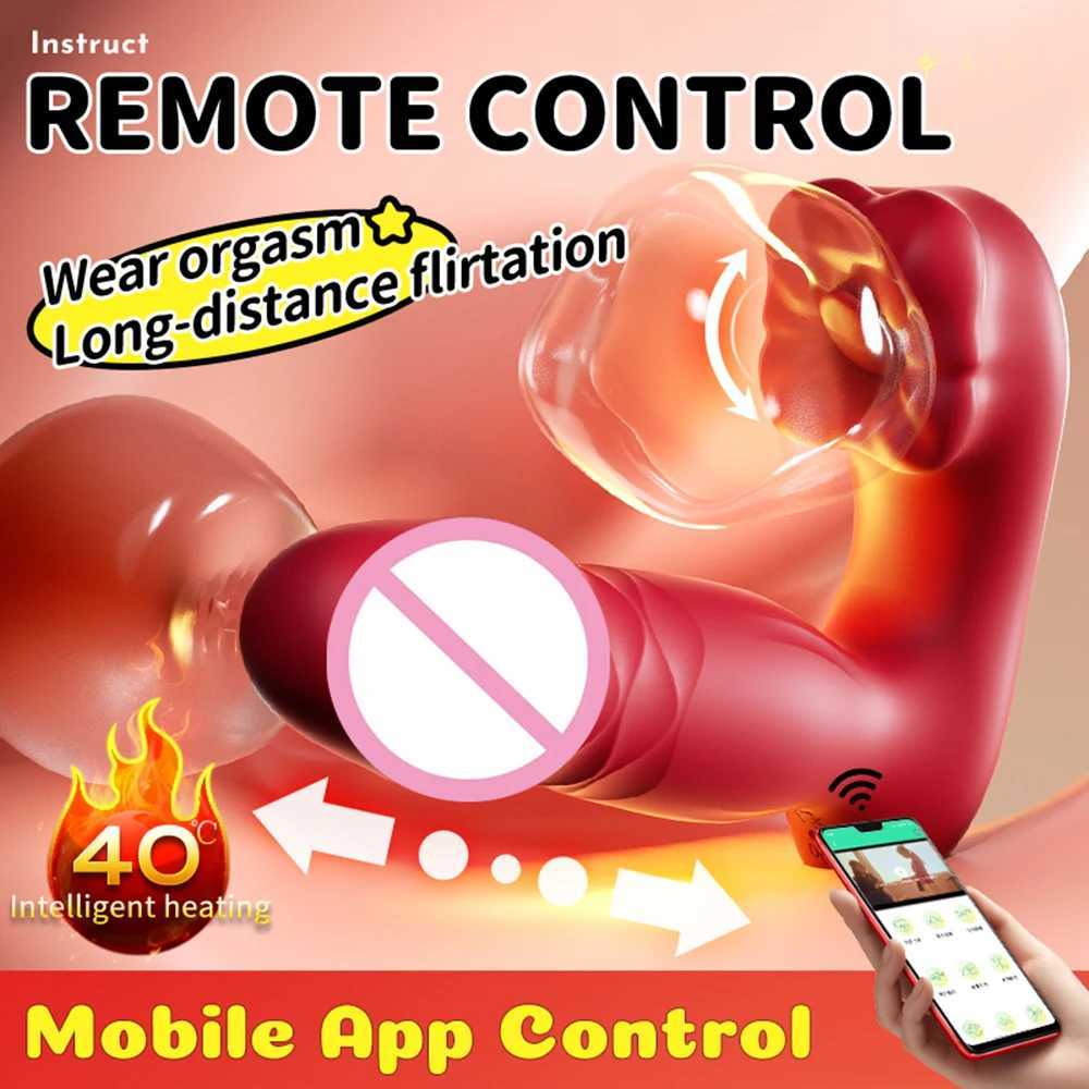 Heating Dildo Tongue Masturbation Vibrator App Control 9 Clitoral Licking Thrusting Modes G-Spot Sex Toys for 18 Women Couples L251105