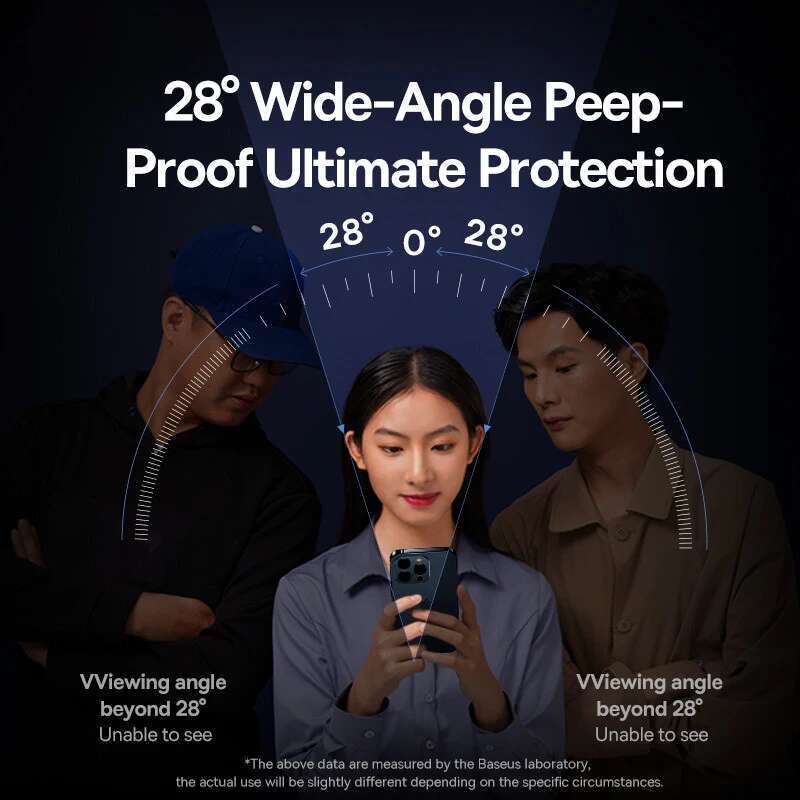 Baseus 0.4mm Corning Tempered Glass for iPhone 16 15 14 13 Pro Max Plus Screen Protector Anti-Peeping Auto Installation Film