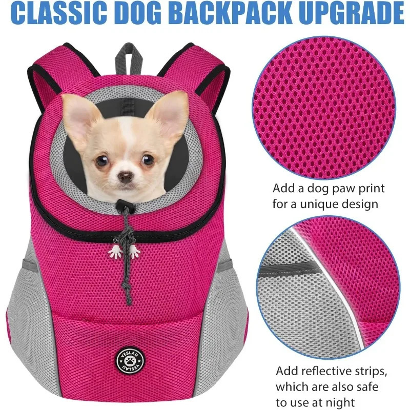 Double Shoulder Portable Travel Backpack Outdoor Pet Dog Bag Front Mesh 251028