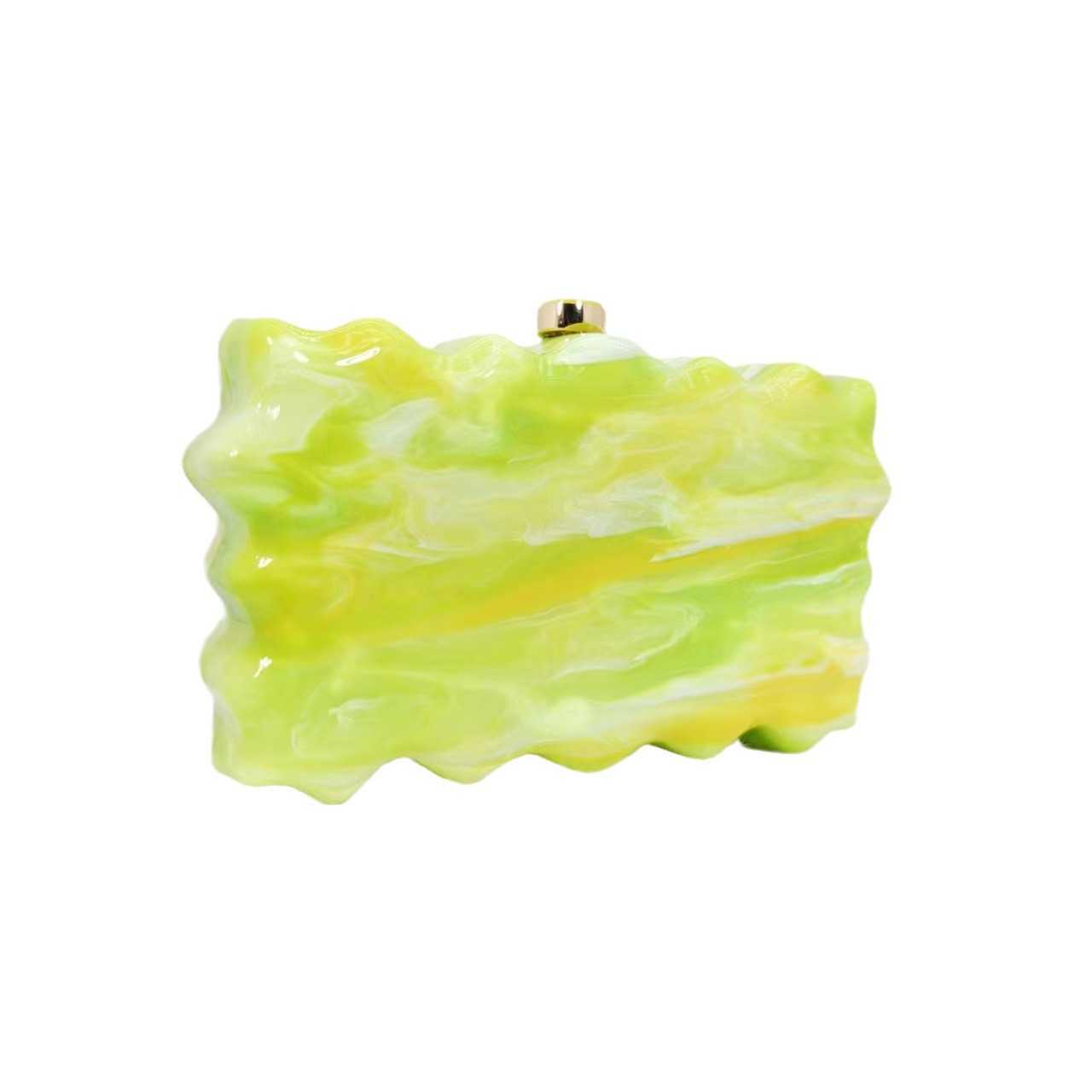 New Transparent Bag for Womens Fashion Trend Color Pattern Design Bag Acrylic Simple Banquet Bag Handheld Bag for Women