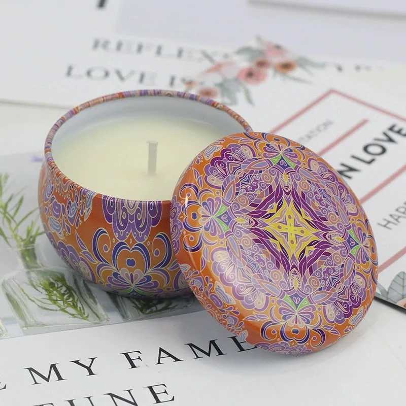 Soy wax smokeless candle in tin can home scented candle bedroom aroma candle decorative candle scented emergency lighting C251105