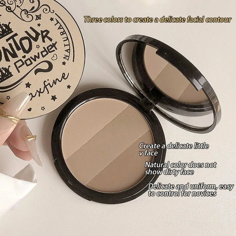 Bronzer Contour Palette Shadow Makeup Powder 3 Color Lasting Matte Glitter Nose powder blusher 250325
