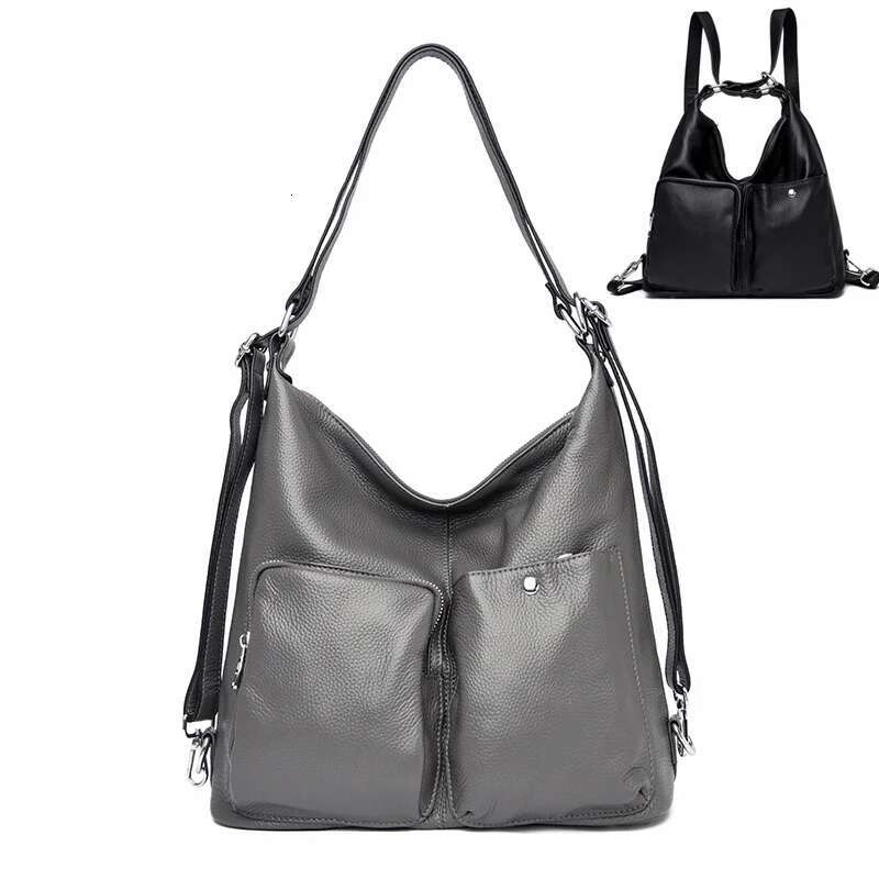 Fashion Multifunctional Backpacks High Quality Genuine Leather Ladies Shoulder Bags Designer Large Capacity Female Messenger Bag