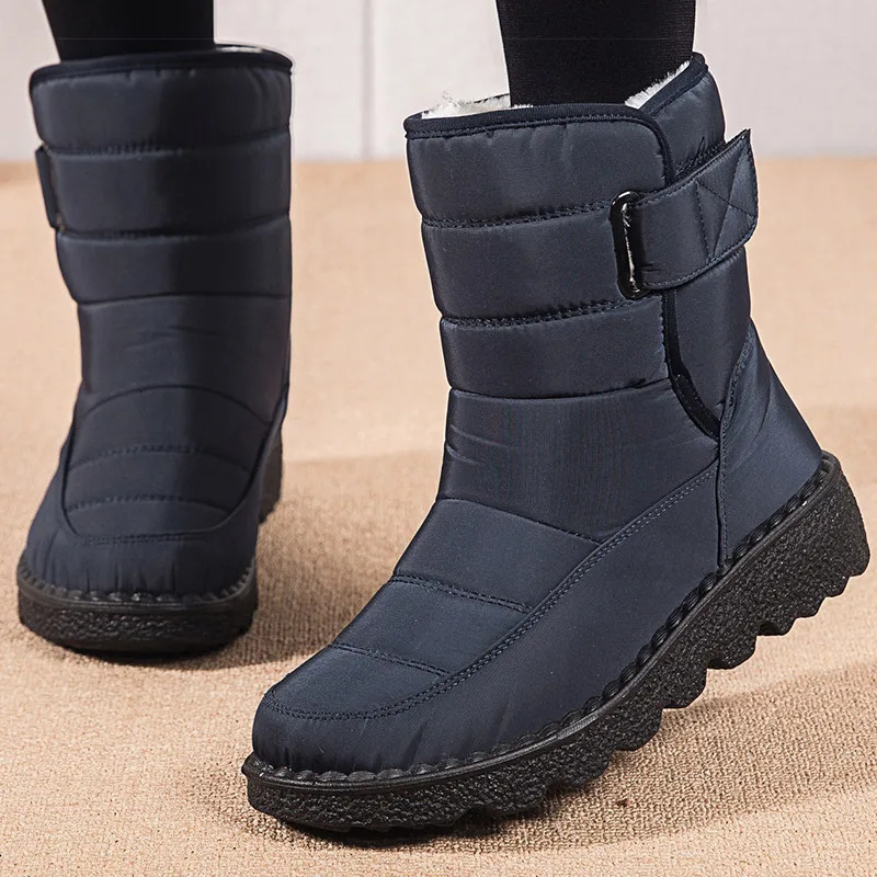 Women Boots 2025 Winter Shoes Woman Waterproof Snow Boots Winter Warm Fur Botas Mujer Korea Style Black Ankle Boots For Women251105