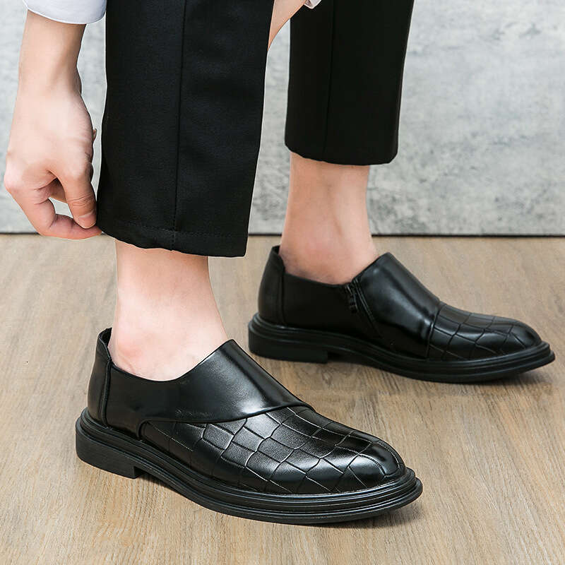 2023 Spring Autumn New Zipper Feet Cover Large Business and Leisure Lefu 38-46 Men's Wedding Shoes