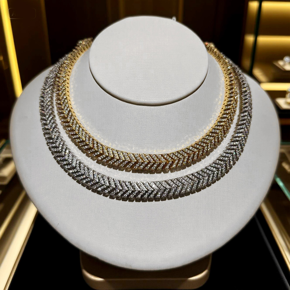 2025 New Arrow Shape Geometry Tennis Chain Necklace Bracelet Inlay Bling CZ For Women Fashion Charm Jewelry Accessories