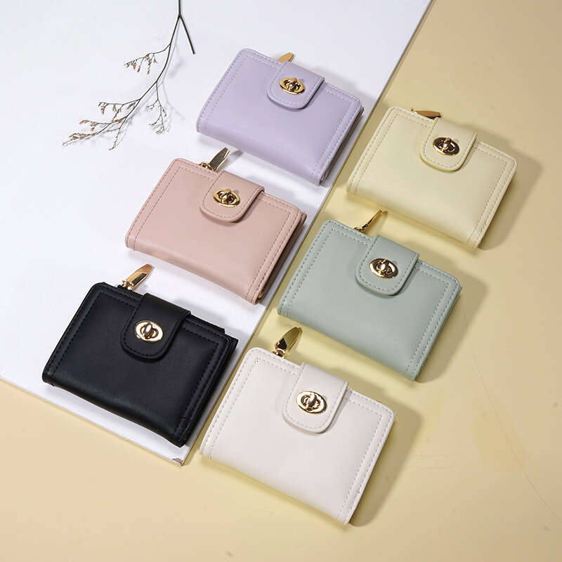 Japanese Style Student Simple Short PU Women's Wholesale Wallet Zipper Multi-Function ID Fashion Coin Purse