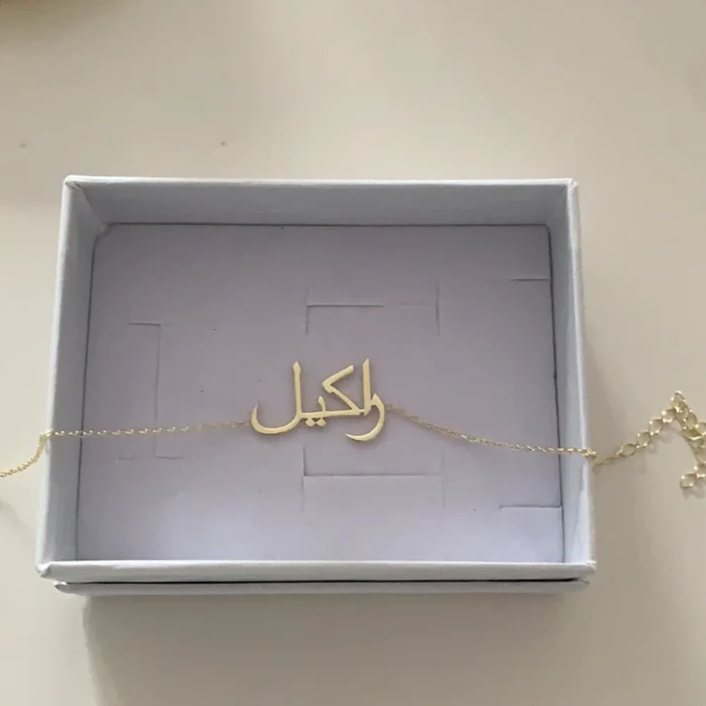 Custom Arabic Letter Name Bracelets For Women Gold Silver Color Stainless Steel Chain Personalized Customized Bracelet Jewelry 250327