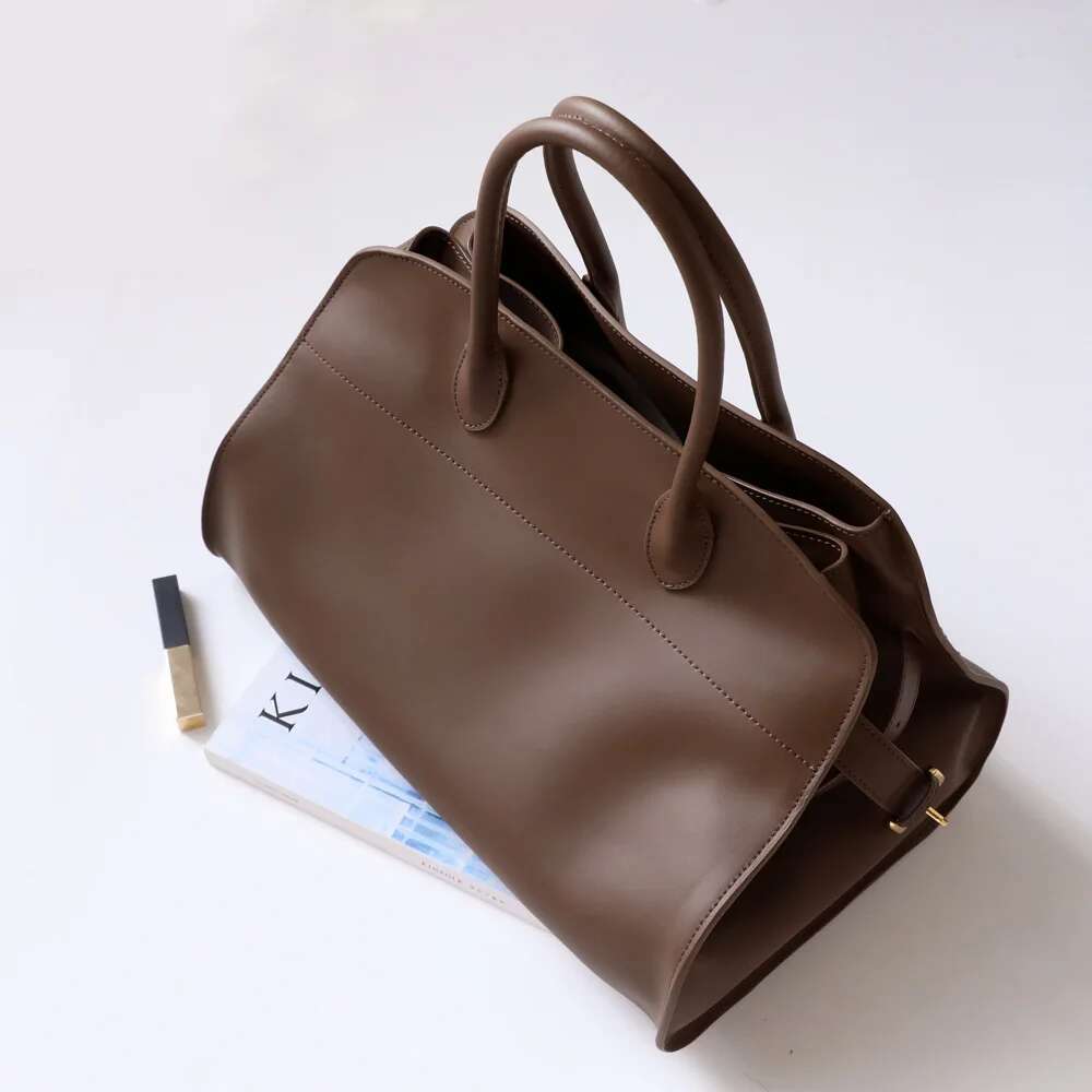 Women's Boston Genuine Leather Large Capacity Commuter Bag Retro Cowhide Handbag Tote Woman Fashion Bags 2025 Trend