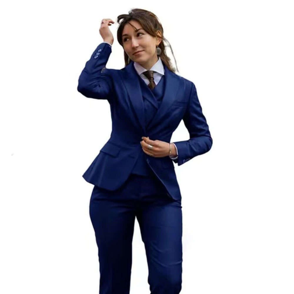 Elegant slim fit womens 3piece set jacket vest pants clothing casual and elegant ballroom dress