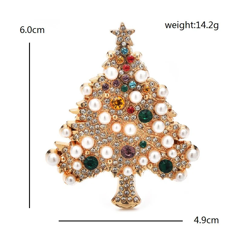 Wulibaby Pearl Christmas Tree Brooches For Women er Multicolor Year Trees Plants Party Brooch Pins Gifts 251131