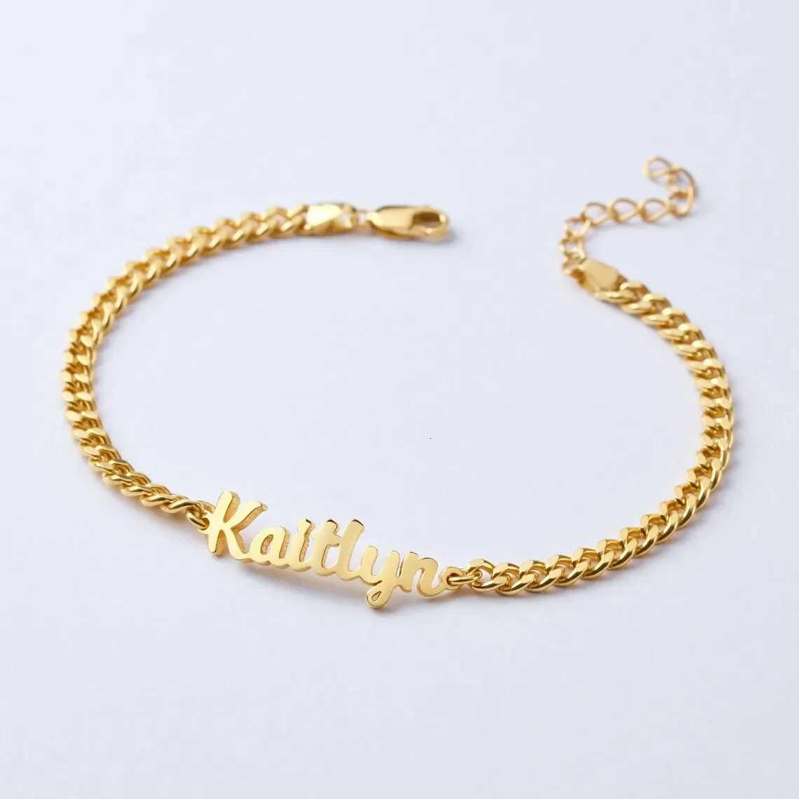 Personalize Custom Baby Name Bracelet Gold Color Stainless Steel Adjustable Bracelet New Born To Child Girls Boys Jewelry GiftXJ251105