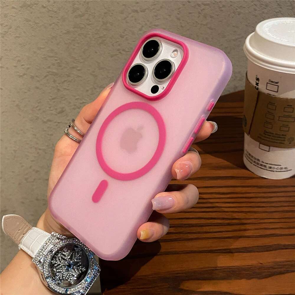 Matte Candy Magnetic Wireless Charge Transparent Case iPhone 16 15 Pro Max 14 Plus 13 12 For Magsafe Shockproof Hard Cover