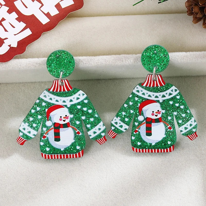 2025 Christmas Earrings for Women Glitter Alloy Acrylic Lightweight Dangle Sparkly Merry Jewelry Gifts 251104