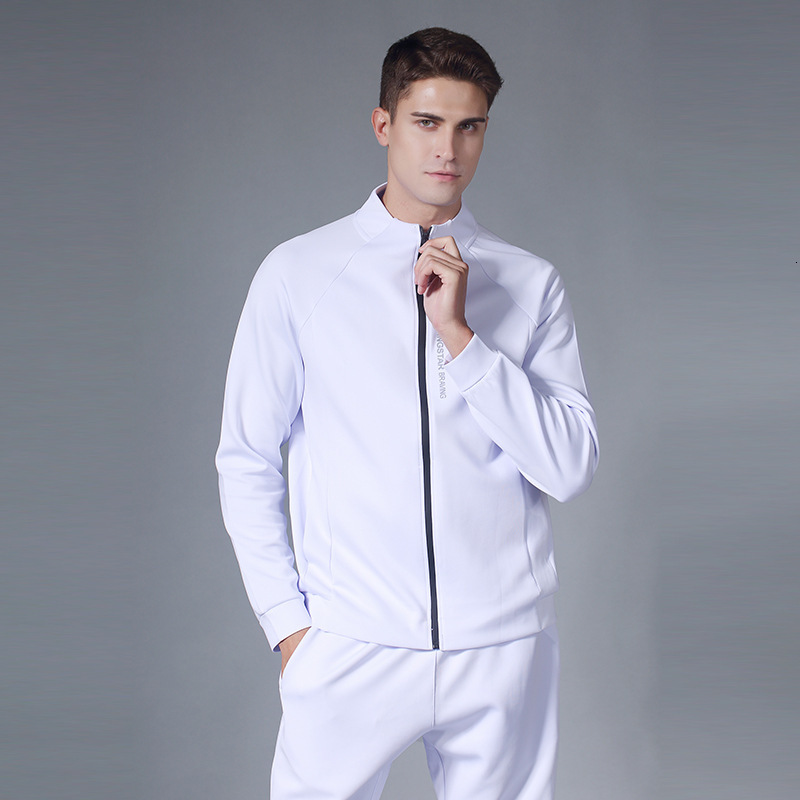 Premium Stand Collar Couple Letter Jacket Quick-Dry Autumn Winter Training Unisex Sports Cardigan Coat