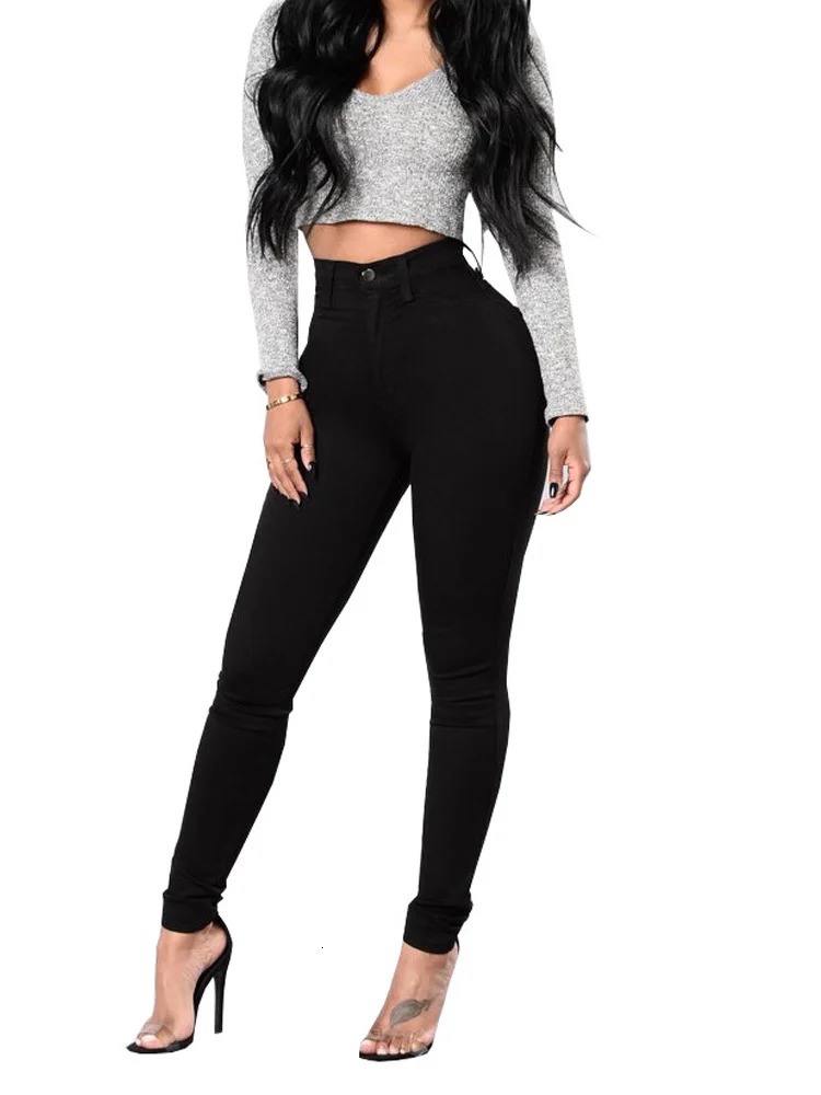 Benuynfy American Fashion Womens High Elasticity Tight Jeans SpringSummer Street Denim Pencil Pants 250403