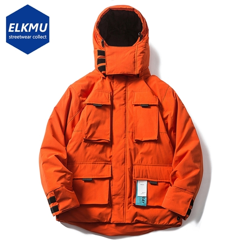 Men Winter Parkas Thick Hooded Jacket Multi Pockets Mask Caps Windbreaker Coat Streetwear Zipper Puffer Jackets Down Coat 251028CJ