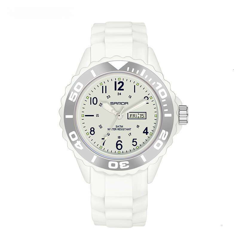 DHwatches Sanda Fashion Casual Sports Simple Personality Night Vision Fluorescent Digital Wristwatch Dual Display Calendar Quartz Watch