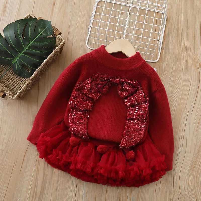 LILIGIRL New Autumn Kids Sweater Set Sweet Sequin Bow Girls Pullover Tutu Skirt Korean Version Children Knitted Outfit 2-6T Y251105