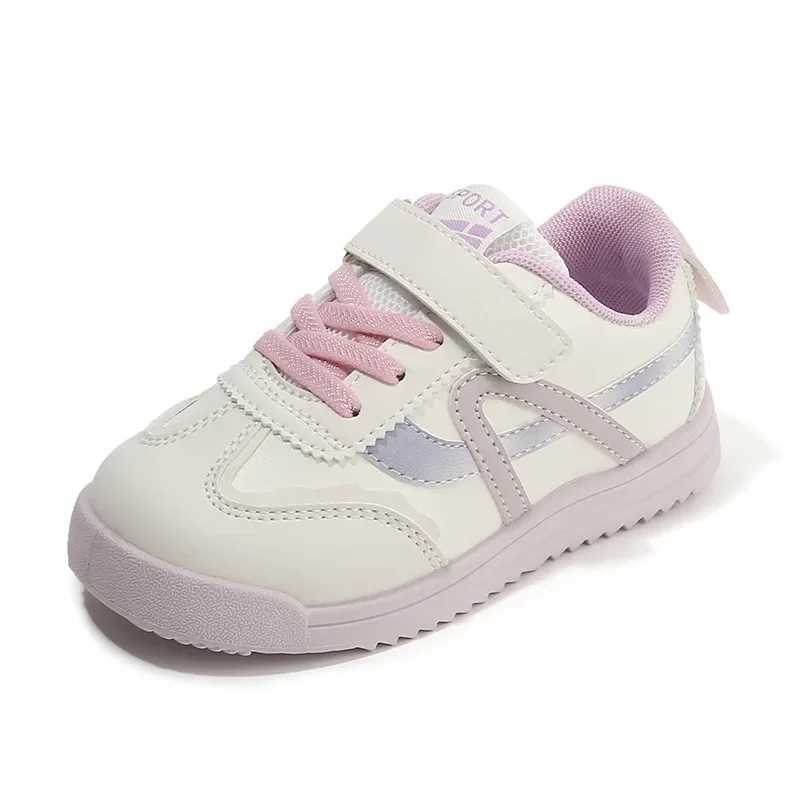 Spring Autumn Children Soft Soled Sneakers Casual Board Girls Forrest Gump Shoes Boys Color Blocked Low Top Velcro White ShoesT251105