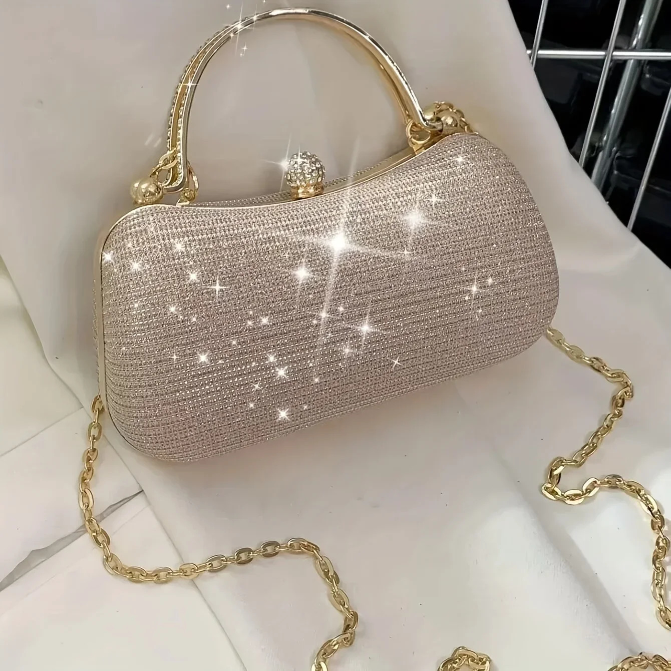 Sparkling mini night bag chain wallet ious sparkling banquet handbag perfect for parties weddings dances dinnersbanquets 250401
