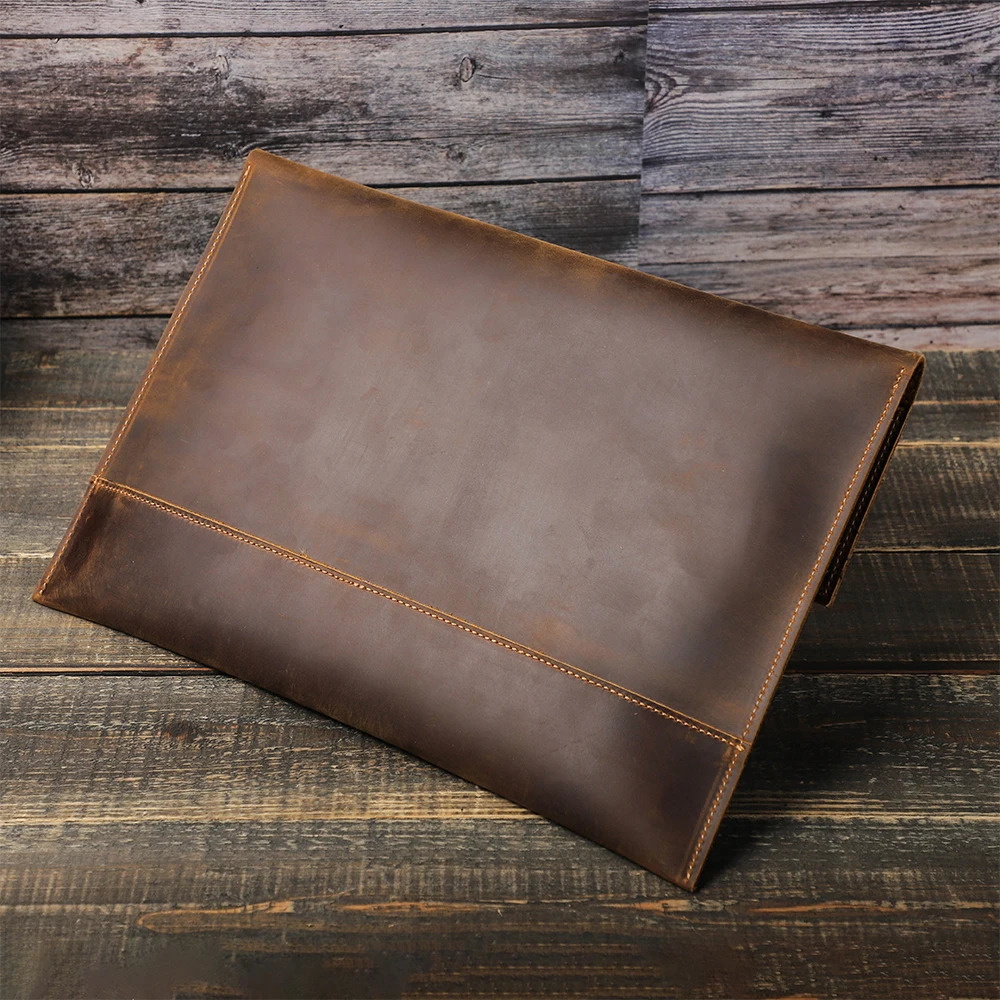Genuine Leather Laptop Case For Air 13 M1 M2 M3 M4 Pro 14 15 16 Sleeve Cover Men Notebook Computer Carrying Bag251105