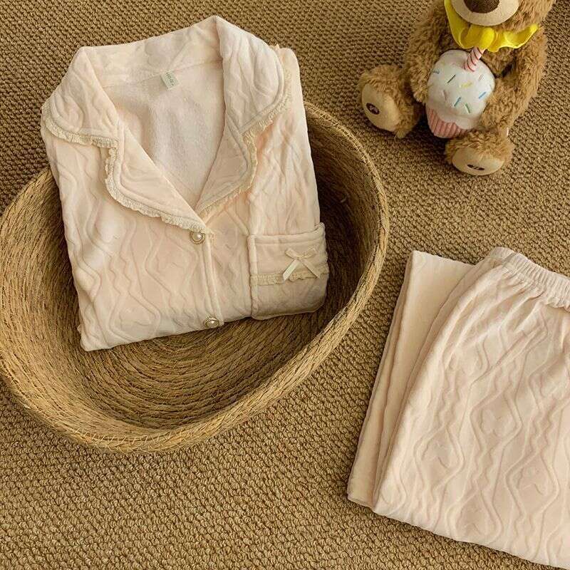 Pajamas Designer Pajama Velvet Jacquard Thickened Woven Pure Cotton 2026 Winter Autumn Spring Luxury Pajama Set Pajama for Women High Quality