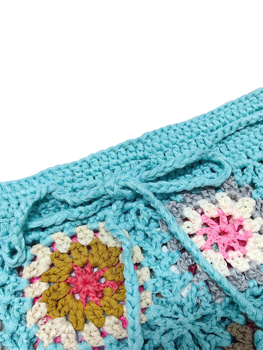 Womens Knitted Crochet Shorts Beach Summer Casual Hollow Waist Stretch Lounge Sleep Bottom Y2K 250401