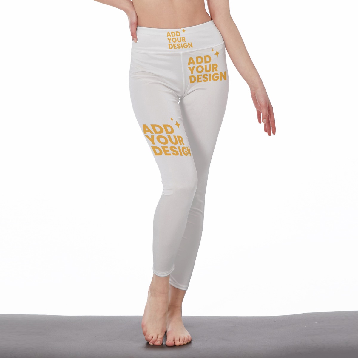 All-Over Print Women's High Waist Leggings, 4-Way Stretch Workout Yoga Pants with Side Stitch, Soft Moisture Wicking Fitness Tights