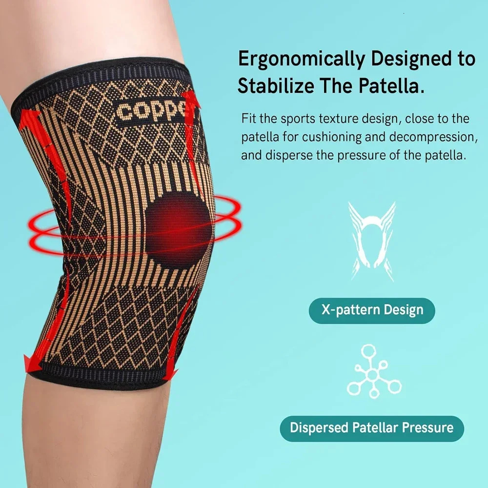 Copper Knee Brace for Arthritis Pain Support-Copper Knee Sleeve for knee pain Compression sleeve for SportsKnee Pain Relief 251104