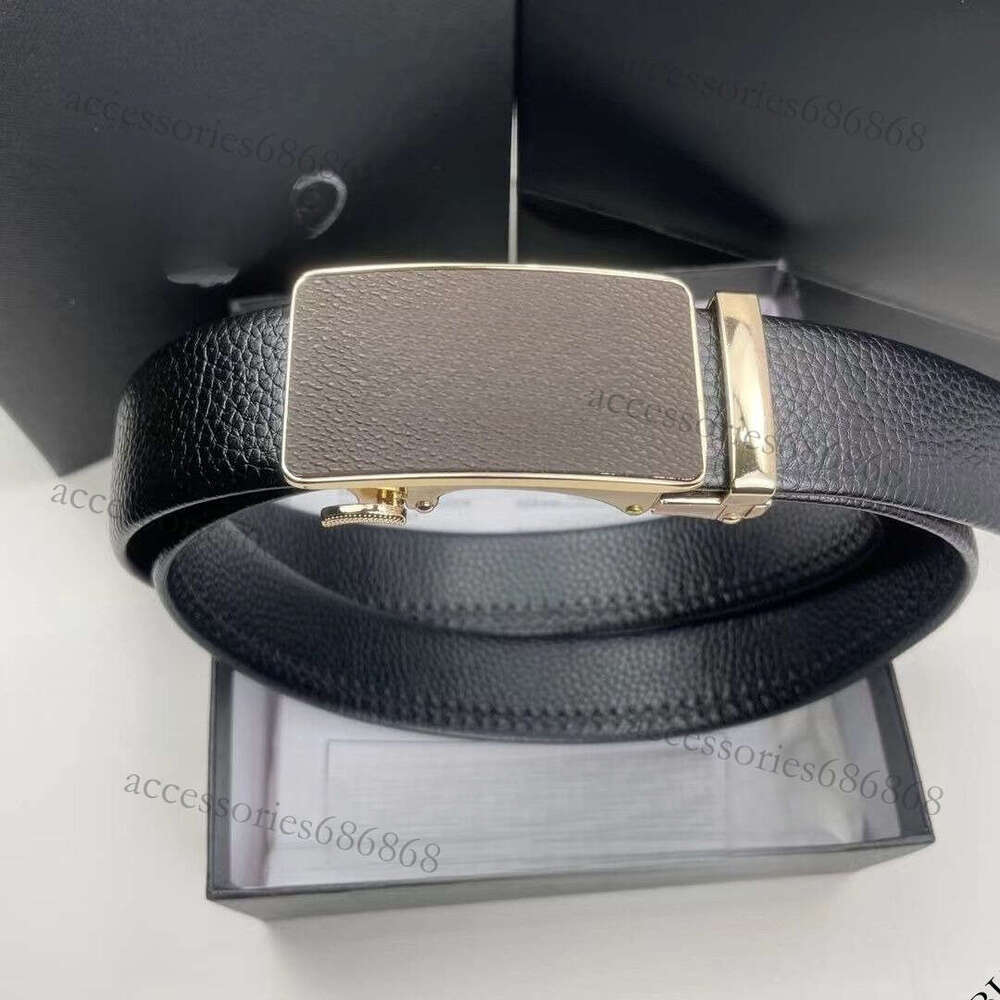 Belt High-end Fashion Versatile Durable Premium Gift Box Men's Genuine Leather Belt 3.5cm Automatic Buckle for Middle-aged and Young Men