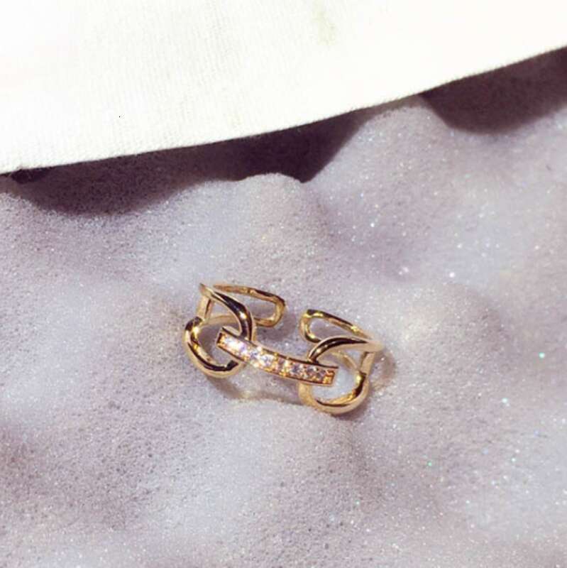 Ring Designer rings Fashion ins Style Zircon Inlaid Super Shiny Elegant Versatile Open Ring for Women festival vacation Jewelry Gift