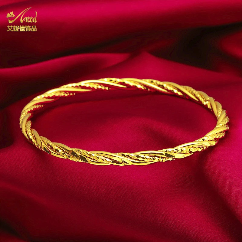 ANIID Dubai Gold Color Indian Bangle For Women African Jewellery Bracelets Brazilian Bangles Wedding Bracelets 251031