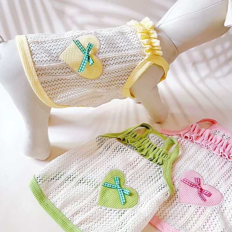 Summer Dog Cooling Vest Pet Dog Suspenders T-Shirt Bowknot Puppy Clothes for Small Dogs Cat Vests Chihuahua Bichon Dog Costume 250402
