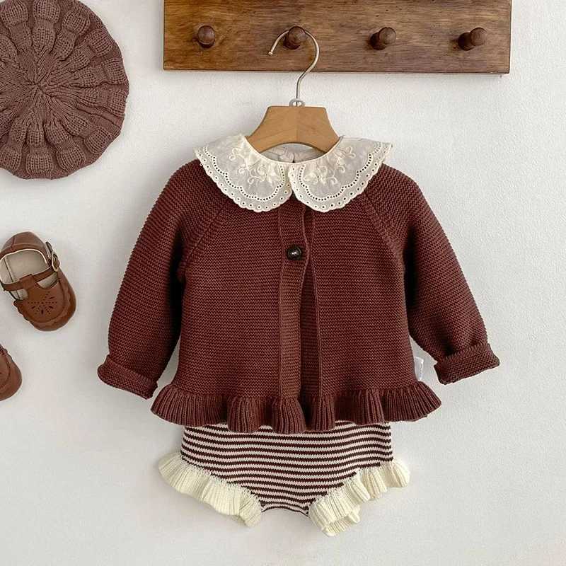 2025 New Autumn Toddler Baby Girl Clothes Set 0-3Yrs Infant Baby Girls Clothing Suit Long Sleeved Cardigan SweaterPP Shorts Y251105
