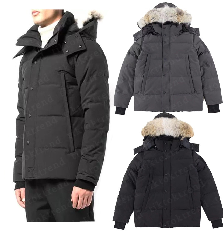 Canada Winter Mens Puffer jacket Wyndham Parka Down Jacket Coats Wolf Fur Collar Windproof Clothes Outfit Fashion Style Winter Outdoor Warm Jacket