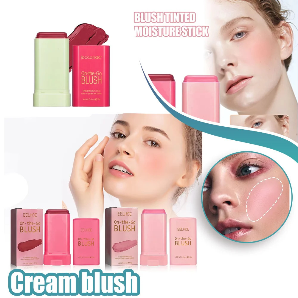 Ibccndc matte pearl powder blusher cream red pink natural moisturizing lips and cheeks stick for light 250325
