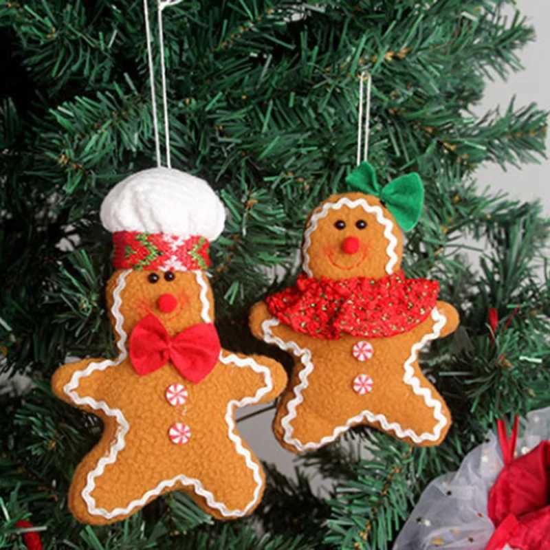 2 Pieces Of Christmas Gingerbread Figurine Decorations Christmas Tree Gingerbread Figurine pendants Christmas Gift Ornaments Y251105