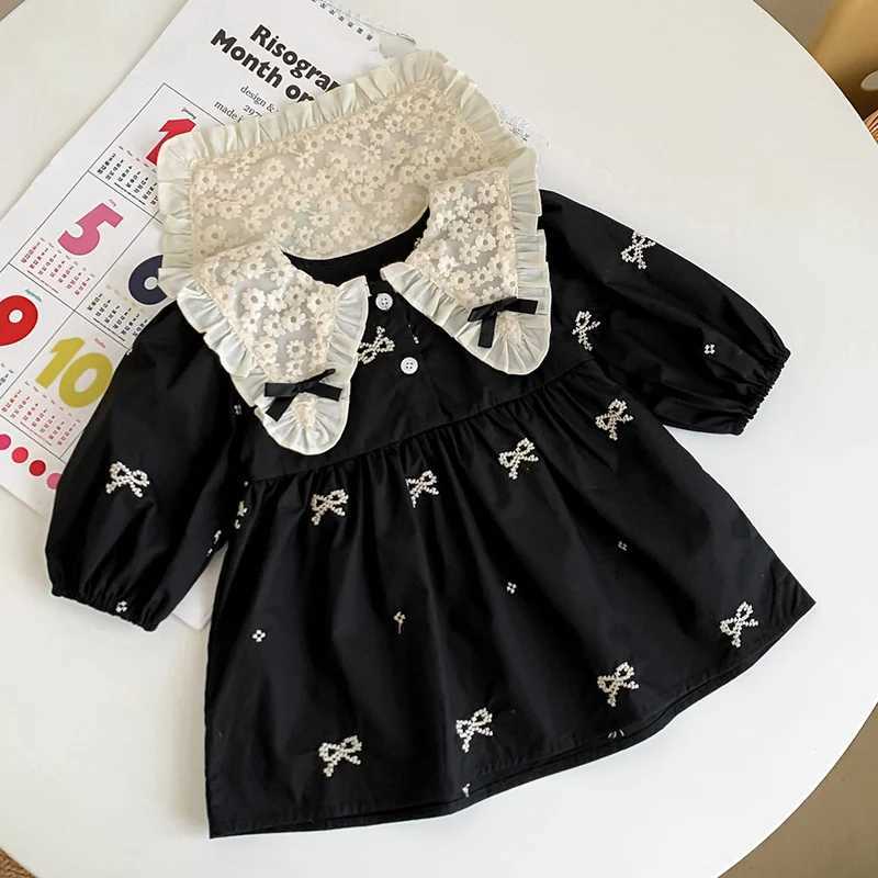 Autumn 0-6Yrs Girls Princess Dress Baby Girl Clothes Butterfly Collar Baby Girl One Piece Clothes Embroidery Kids Dress Y251105