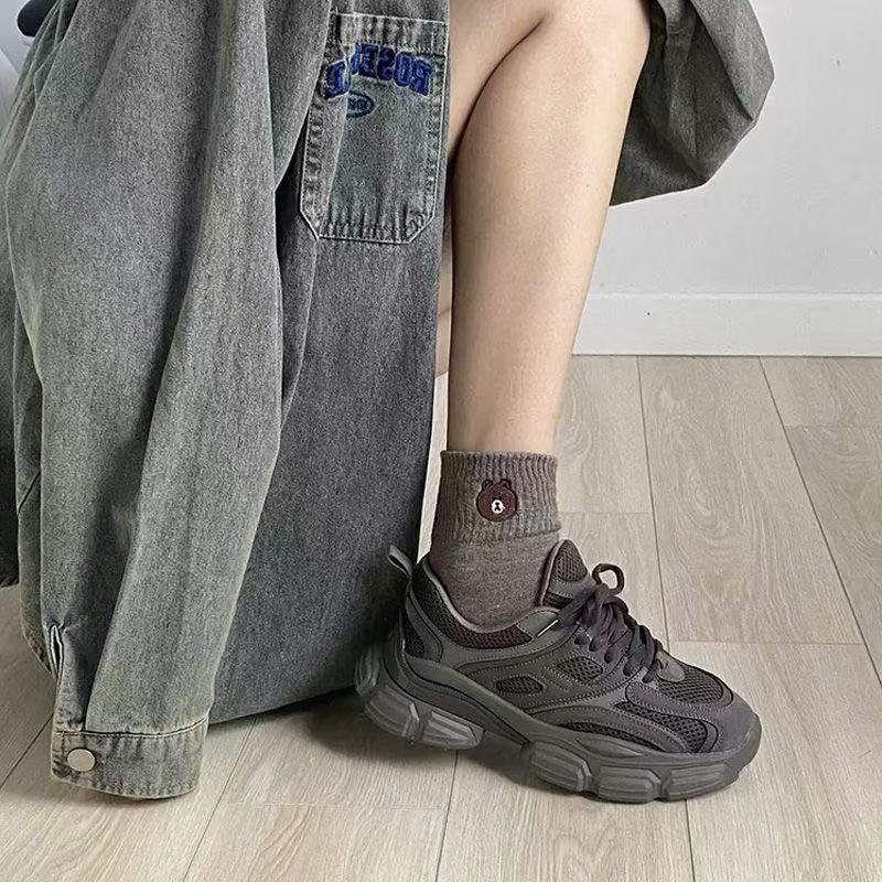 Versatile Breathable Sports Shoes For Autumn And Winter 2025, Popular Instagram Dad Shoes, Dirt Resistant Thick Soled Sports And Leisure Shoes For Chi