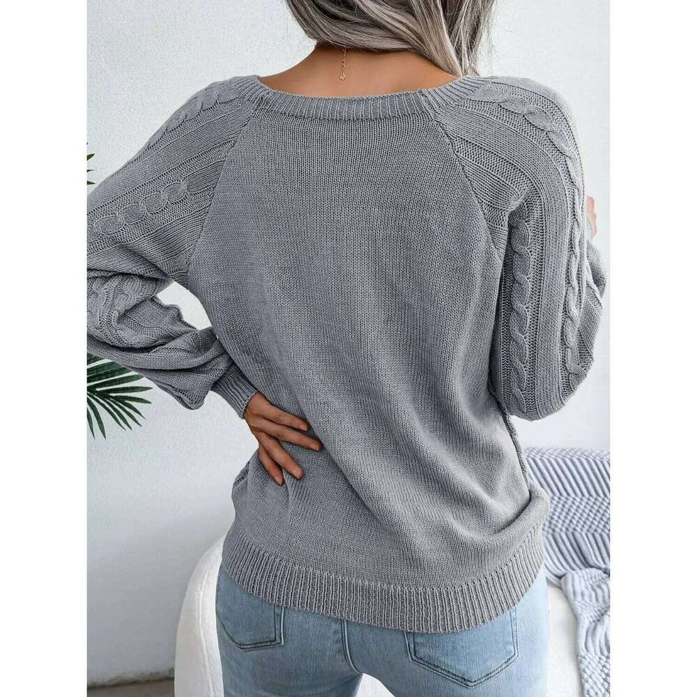 Women Autumn Winter Casual Square Collar Buttons Long Sleeve Knitted Pullover Sweaters For 2025 Designer Sweater Bear Sweater