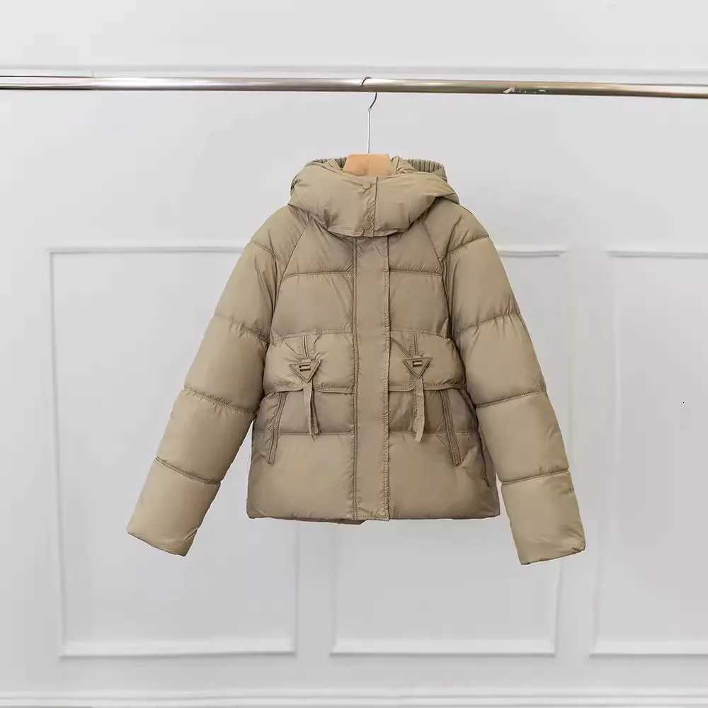 Hooded Down Cotton Jacket Womens 2024 Winter New Fashionable Sweet Patchwork Warm ParkasT251105