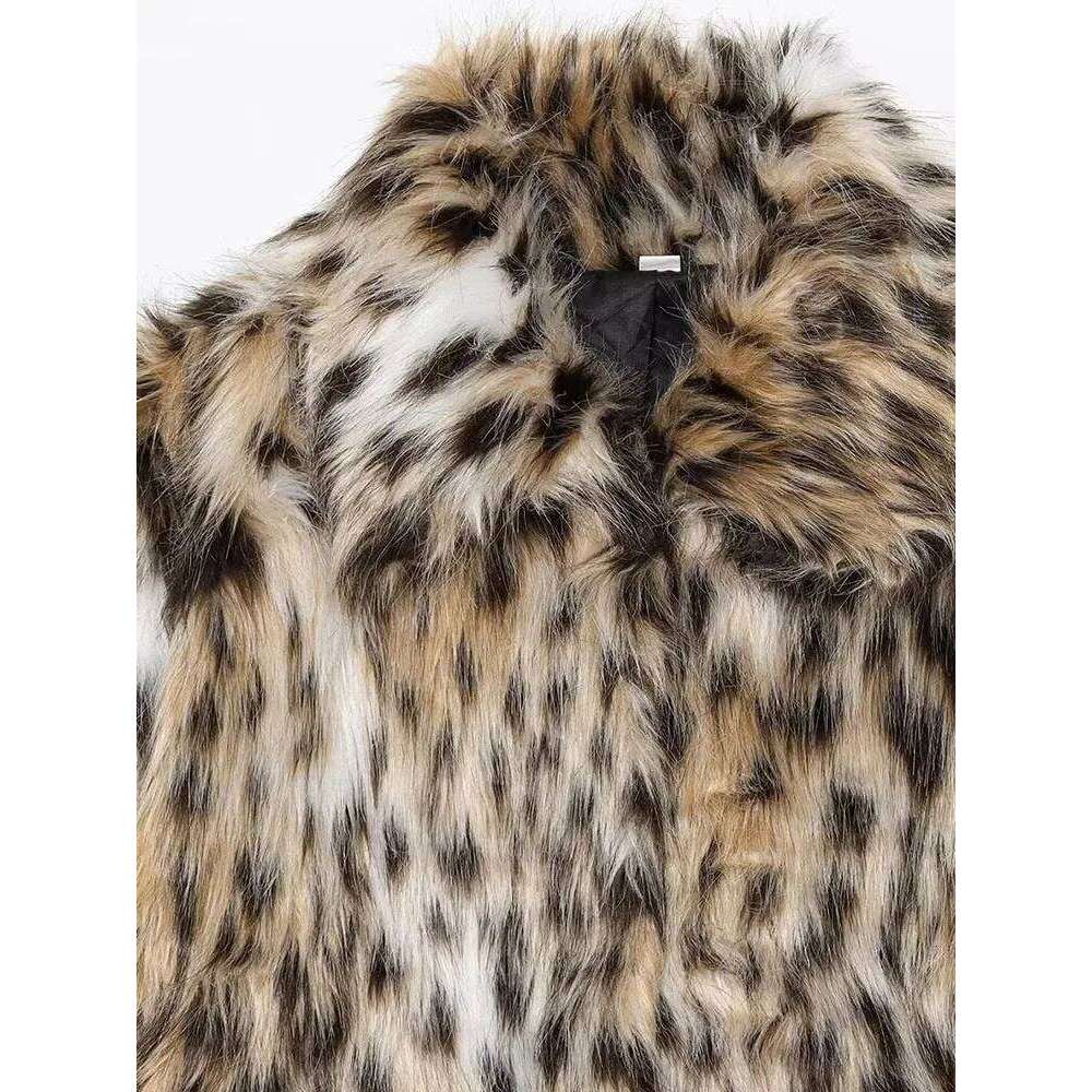 Fashion Faux Fur Women Autumn Warm Stylish Casual Coat Winter Street Slim Elegant Outerwear Femme New