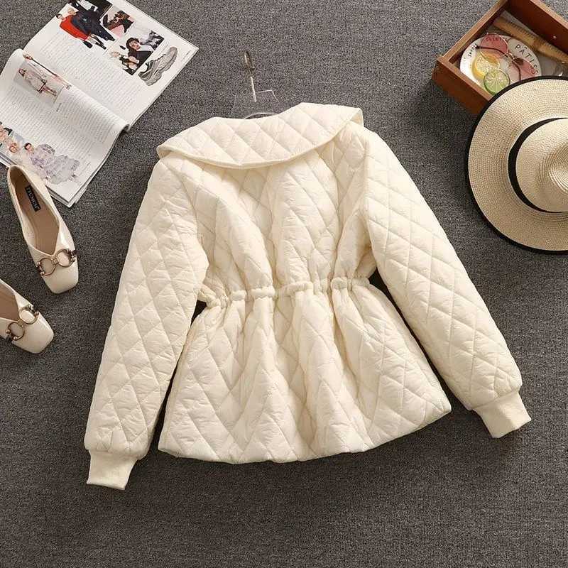 Vintage Clothes Harajuku Jaqueta Feminina Kawaii Parkas Single-breasted Puffer Jacket Drawstring Slim Waist Winter CoatT251105