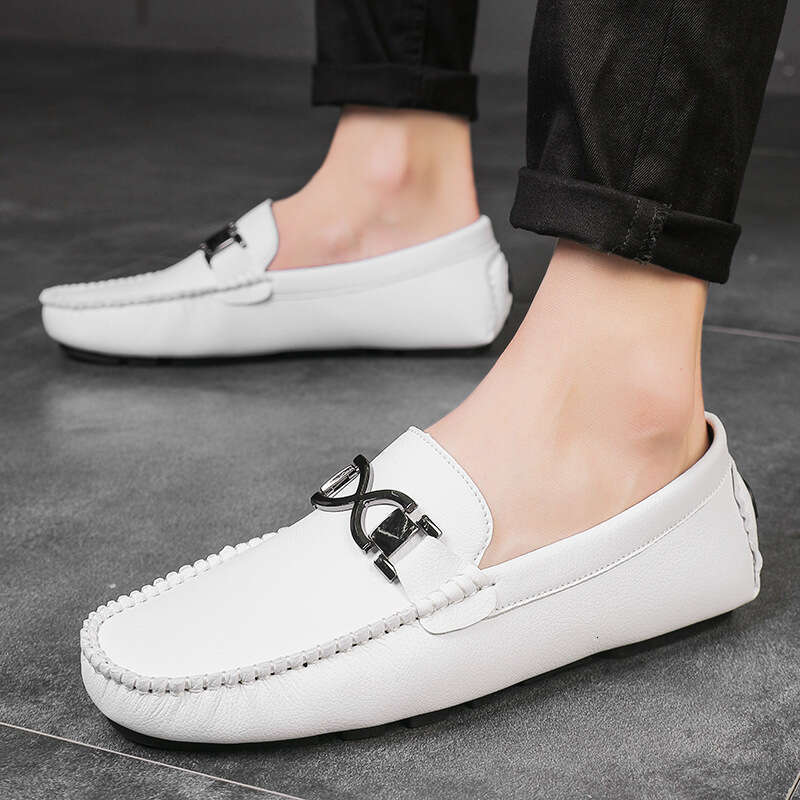 British style set foot bean 2023 spring and autumn suede casual men's big size shoes 39-45 loafers