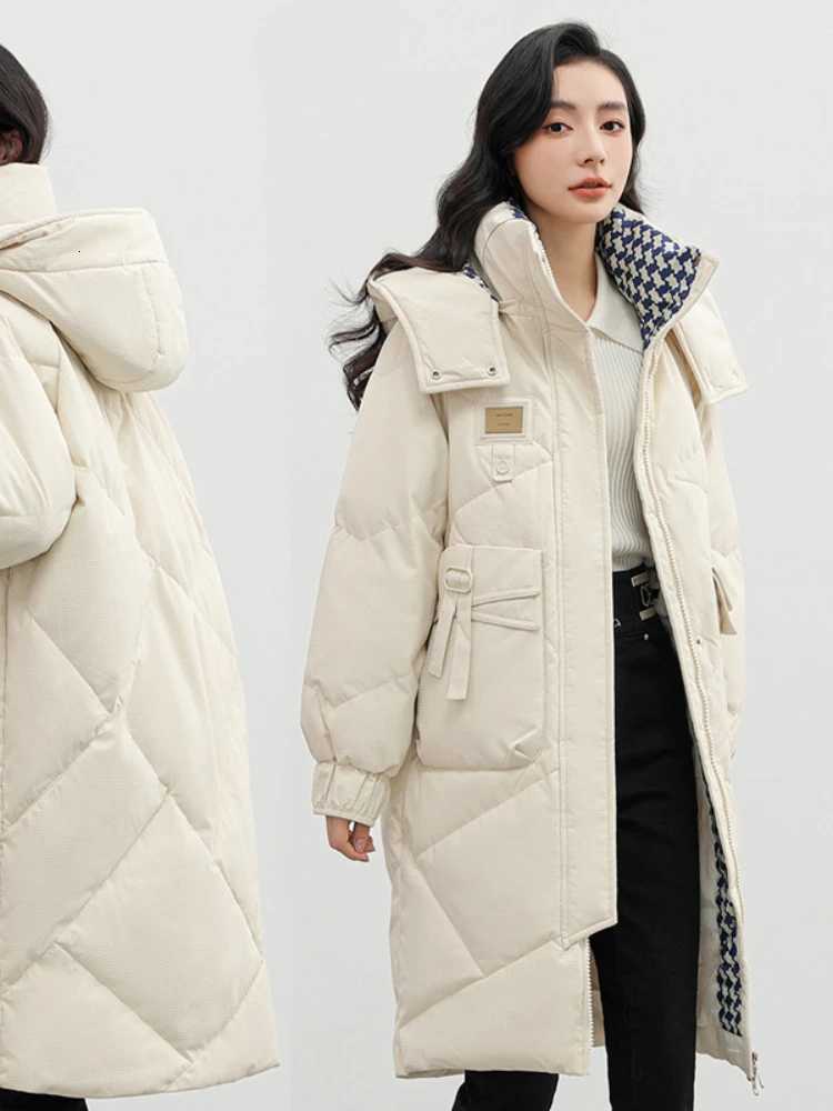 Cotton Jacket for Women New Autumn Winter Mid-length Down Cotton Jacket Womens Coat Hooded Heated Thick Parkas OuterwearT251105