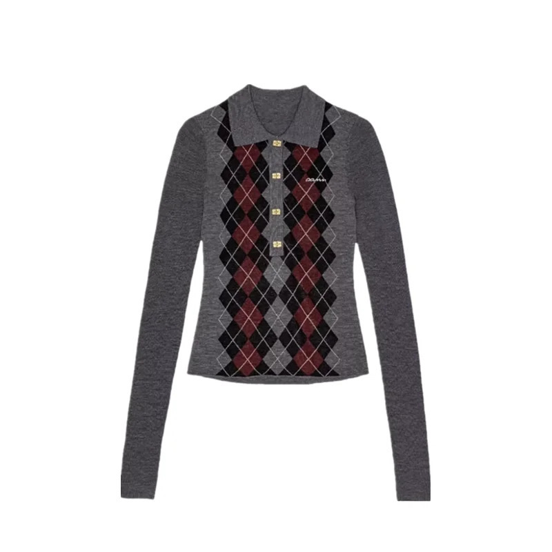 Ji Jing Womens Slim Fit Ne Knitted Base irt Diamond Pattern Autumn Winter Long Sve Commute Sle Faion Top251103