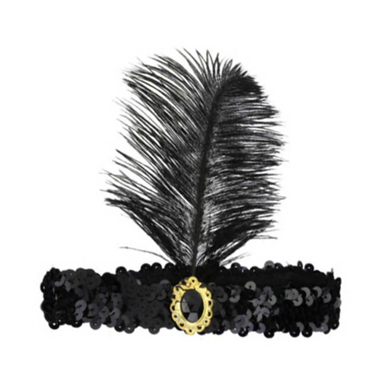 A collection of 6 1920 retro party accessories, headbands, necklaces, bracelets, cigarette sticks and earrings for women's daily wear