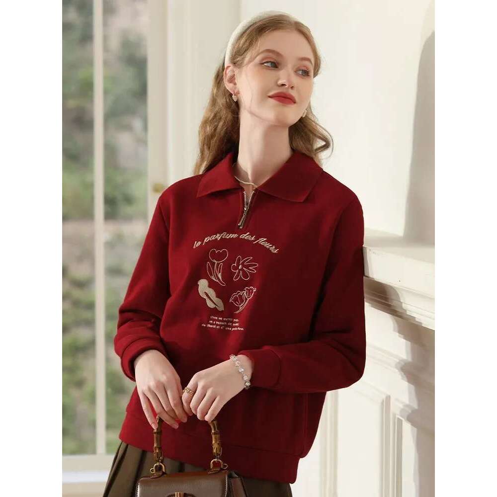 Christmas Hoodies Women Fleece Polo Collar Thick Warm Pullover Winter New Loose Tops Casual Office Lady